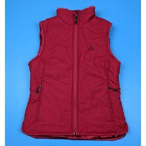 Nike ACG Vest Jacket Women's Full Zip Pockets Zip Faux Fur Collar Red Small